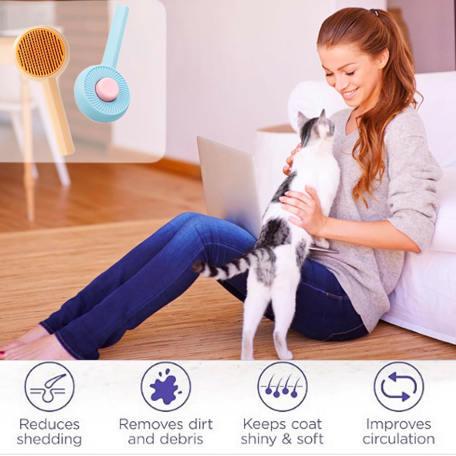 Cat Grooming Brushes Pet Hair Cleaner Brush Pet